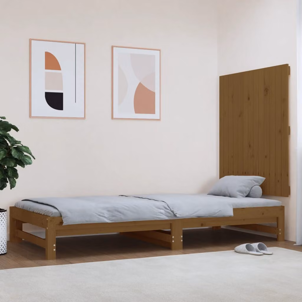 Testiera da parete vidaXL in legno massello di pino, colore ambra, L 82,5 cm x P 3 cm x H 90 cm