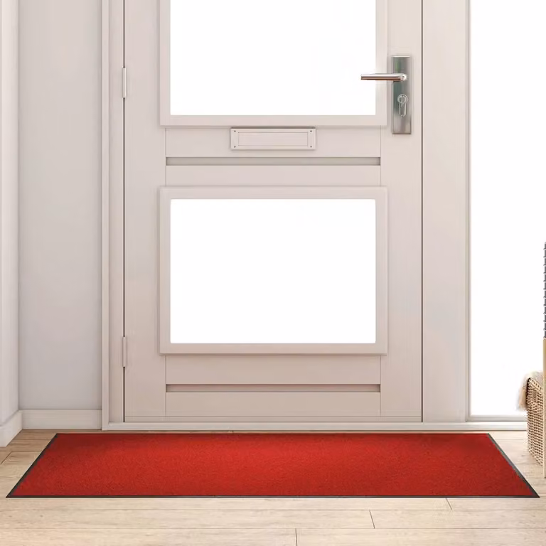 Tappetino rettangolare moderno vidaXL rosso e nero in 100% poliammide L: 90 cm, P: 150 cm
