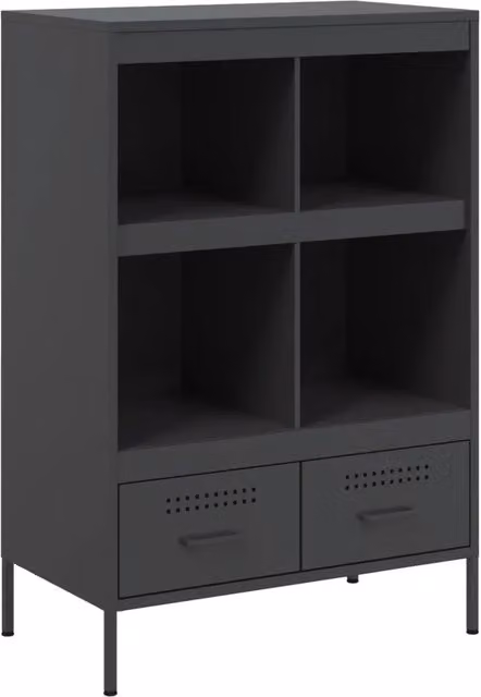 Credenza | Madia | Buffet da pranzo | Armadio da pranzo Nera 68x39x101,5 cm in Acciaio