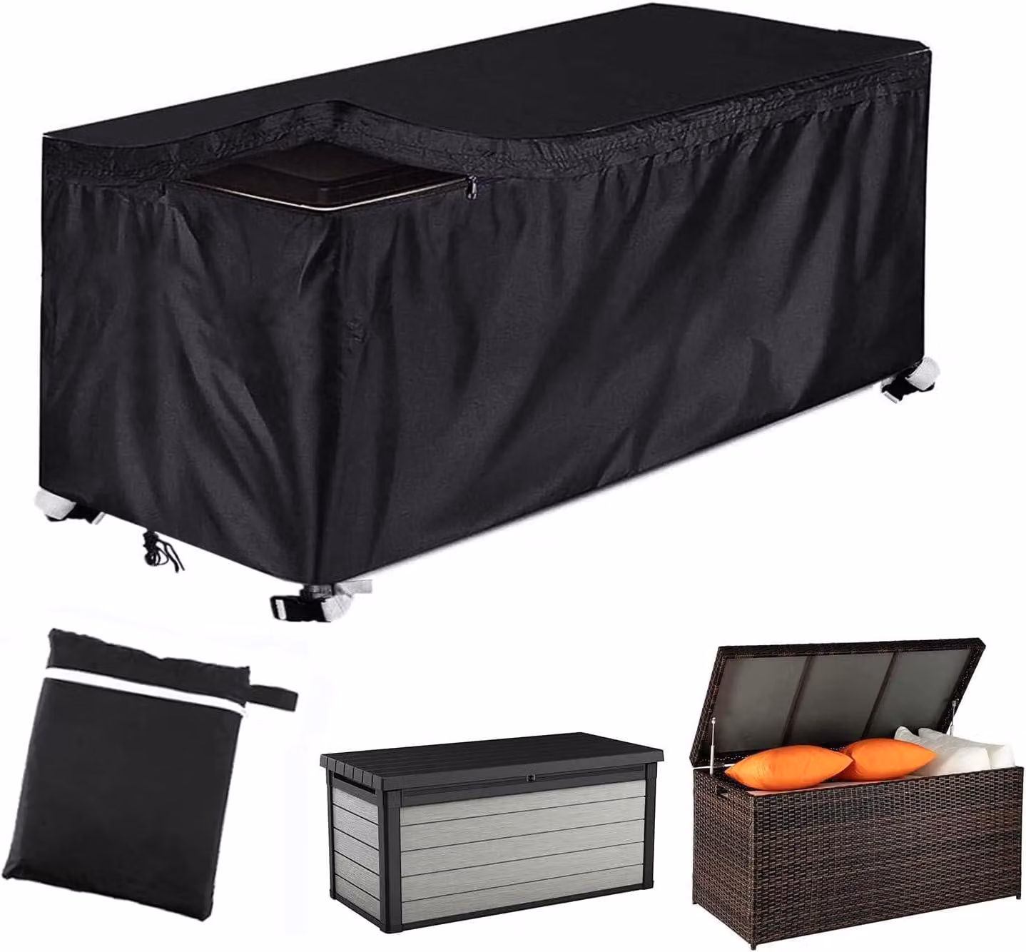 Contenitore di stoccaggio per esterni, impermeabile, dimensioni 123 x 62 x 55 cm, con protezione UV