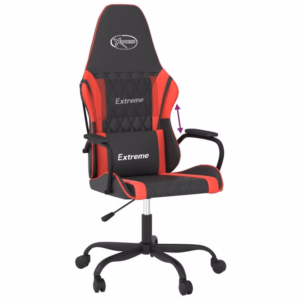 Sedia da Gaming Nera e Rossa in Pelle finta