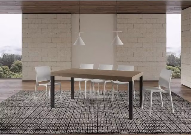 Tavolo allungabile Everyday Premium ITAMOBY con telaio antracite e piano tortora, L: 200/304 cm, P: 90 cm