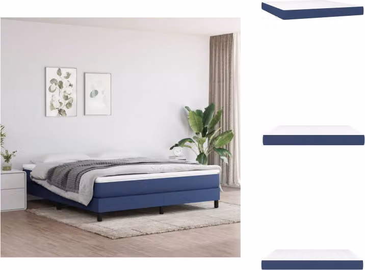 vidaXL Materasso a molle insacchettate blu 180x200x20 cm in tessuto - Materassi