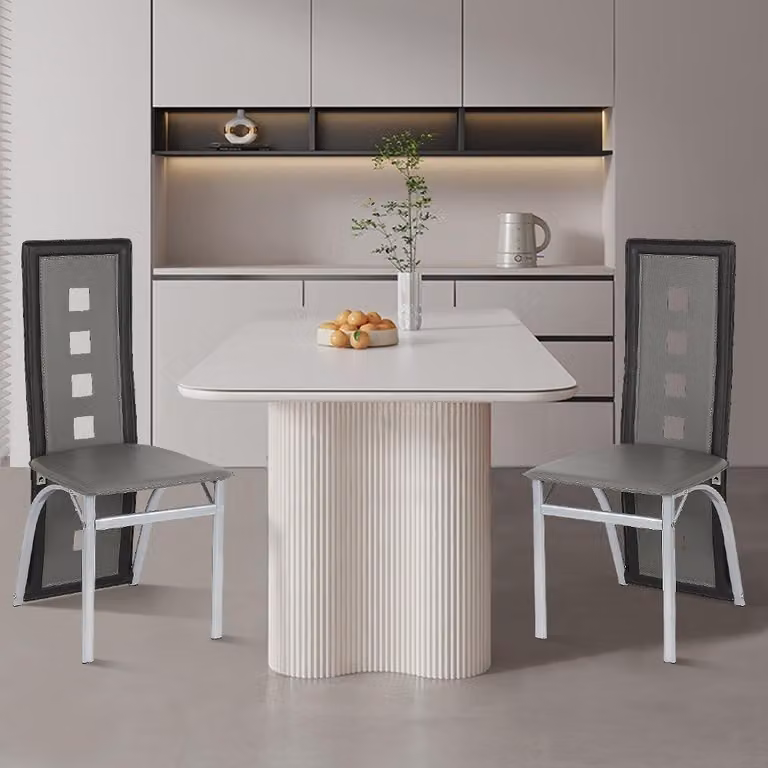 Sedie da pranzo - Sedie - Sedie per la sala da pranzo - Sedie da cucina - Colore: nero e grigio - Design ergonomico