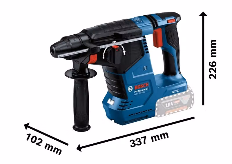 Martello demolitore a batteria Bosch Professional GBH 18V-24 C, 2.4J, solo corpo macchina – 2