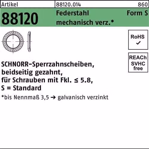 Dischi Reyher Schnorr S 20 mm zincati (250 pezzi)