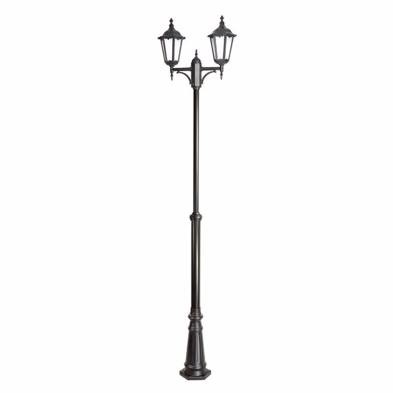 Lampione da giardino classico 295 cm 2xE27 nero IP43 SU-MA Retro OGMWN 2