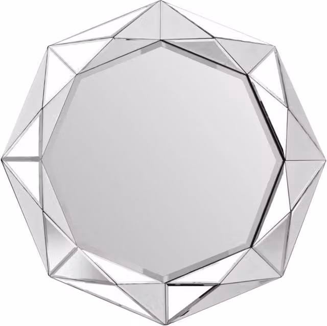 Specchio da parete ottagonale Herakles argento effetto cristallo