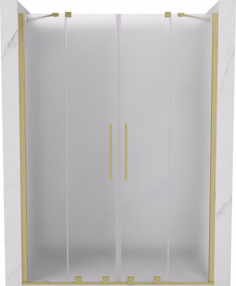 Mexen Velar Duo porta doccia scorrevole 160 cm, smerigliato, oro spazzolato - 871-160-000-32-55