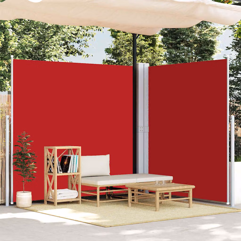 vidaXL Tenda da Sole Laterale Retrattile Rossa in Poliestere L: 600 cm, H: 220 cm