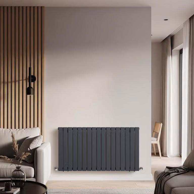 Radiatore Orizzontale di Design Antracite - 635 x 1190mm - 845W - Delta