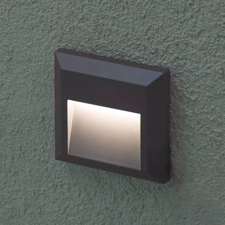 FARO BARCELONA Applique da esterni a LED GRANT, Nero, Plastica, Moderno, Applique LED da esterni