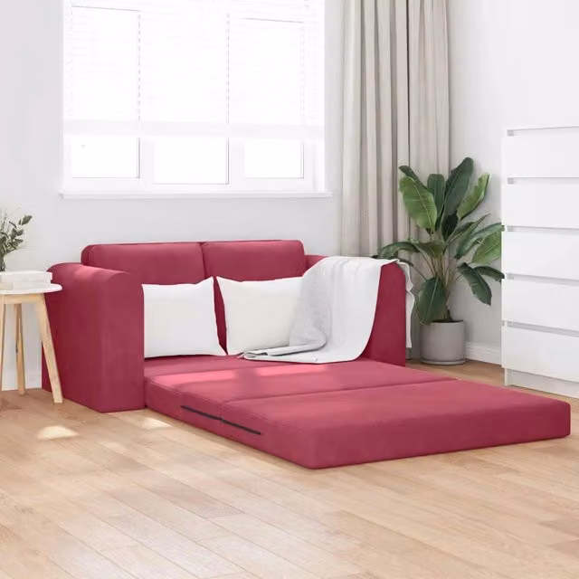 Divano letto Rosso Vino 148 x 71 x 83 cm Velluto 4106687