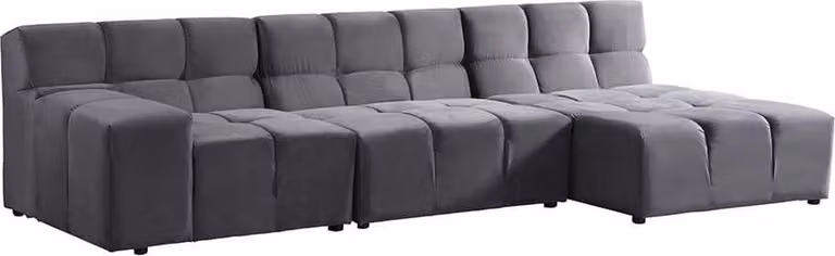 Home Deluxe Divano componibile ORLENA - XL destra antracite |divano ad angolo, tessuto in velluto, divano in velluto, divano componibile