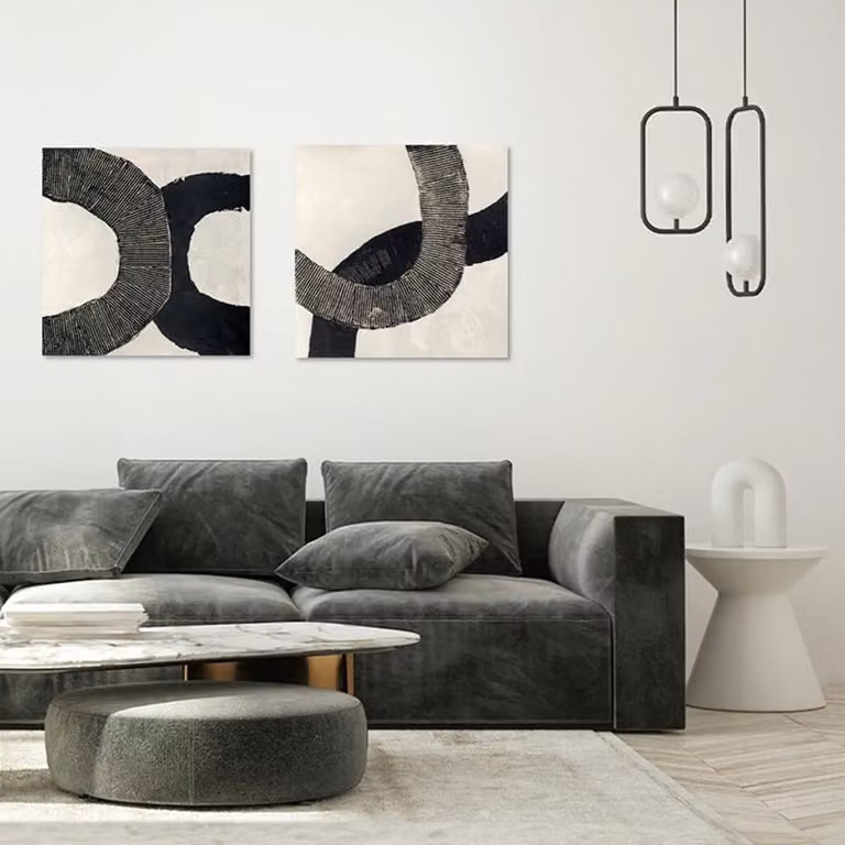 Quadro Black Circles Agave Quadri