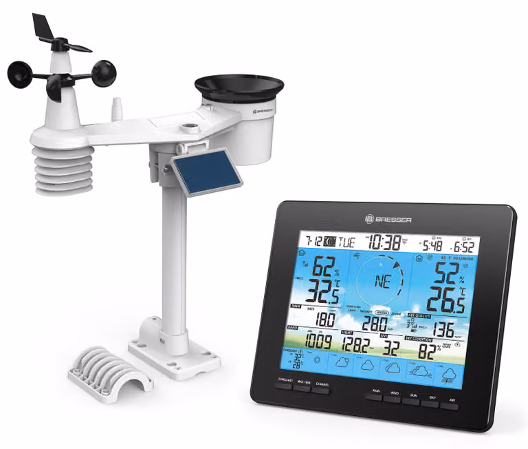 Bresser - 13247 - Stazione meteorologica WLAN 4CAST PRO, 7 funzioni, alimentazione solare