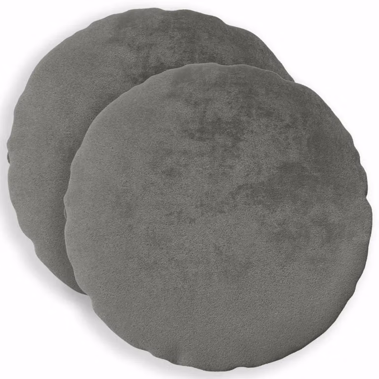 vidaXL Federa 2 pcs HEERLEN Grigio Scuro Ø 40 cm Flanella