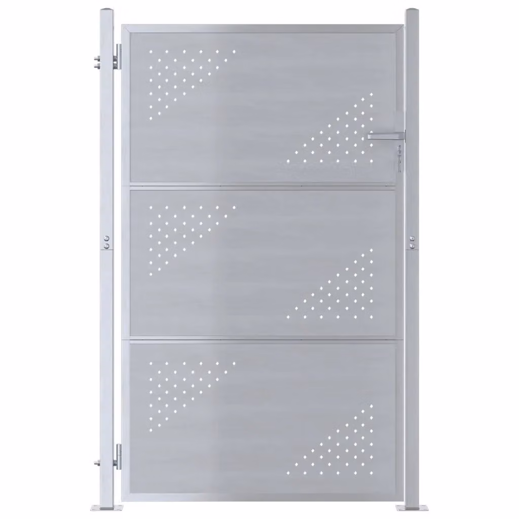 Cancello da giardino singolo vidaXL in acciaio inossidabile argento L: 100 cm, H: 125 cm – 2