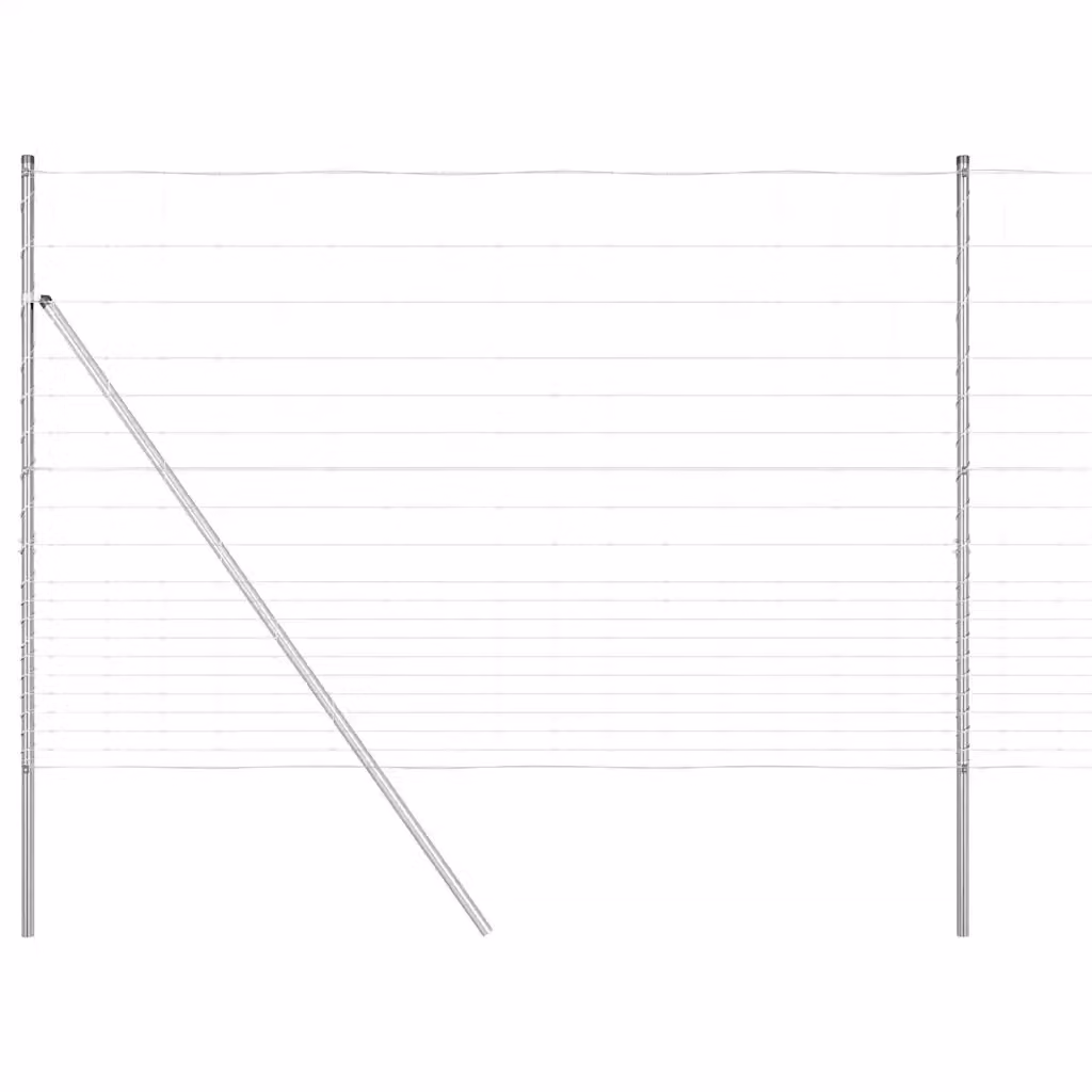 Recinzione metallica saldata vidaXL in acciaio zincato argento per fissaggio a terra L: 25 m, H: 1,8 m, P: 27 cm – 2