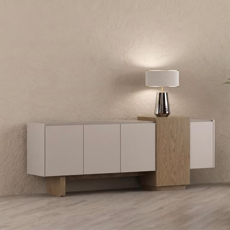 Moderner Grauer Sideboard Holz Esszimmer Set Kommode Luxus elegant