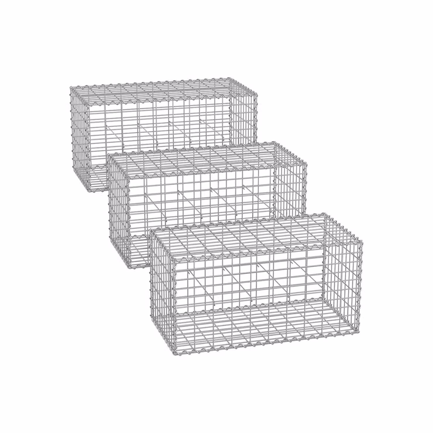 Gabbioni in Metallo Zincato per Decorazioni da Giardino, 3