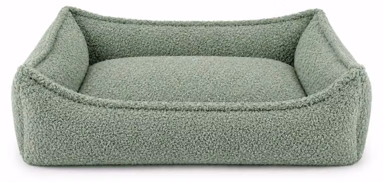 PURRE Nino: Cuccia per cani, cuscino per cani, tessuto bouclé, colore verde menta, taglia S, dimensioni 80x60x30 cm