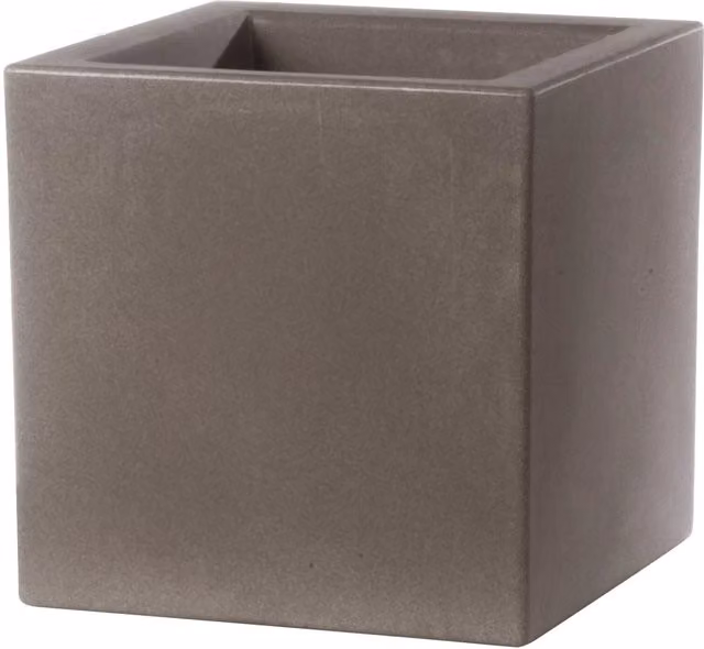 Vaso Cubo Essential 50 Tulli Schio in Resina Colore Cappuccino L/P/H: 50 x 50 x 50 cm