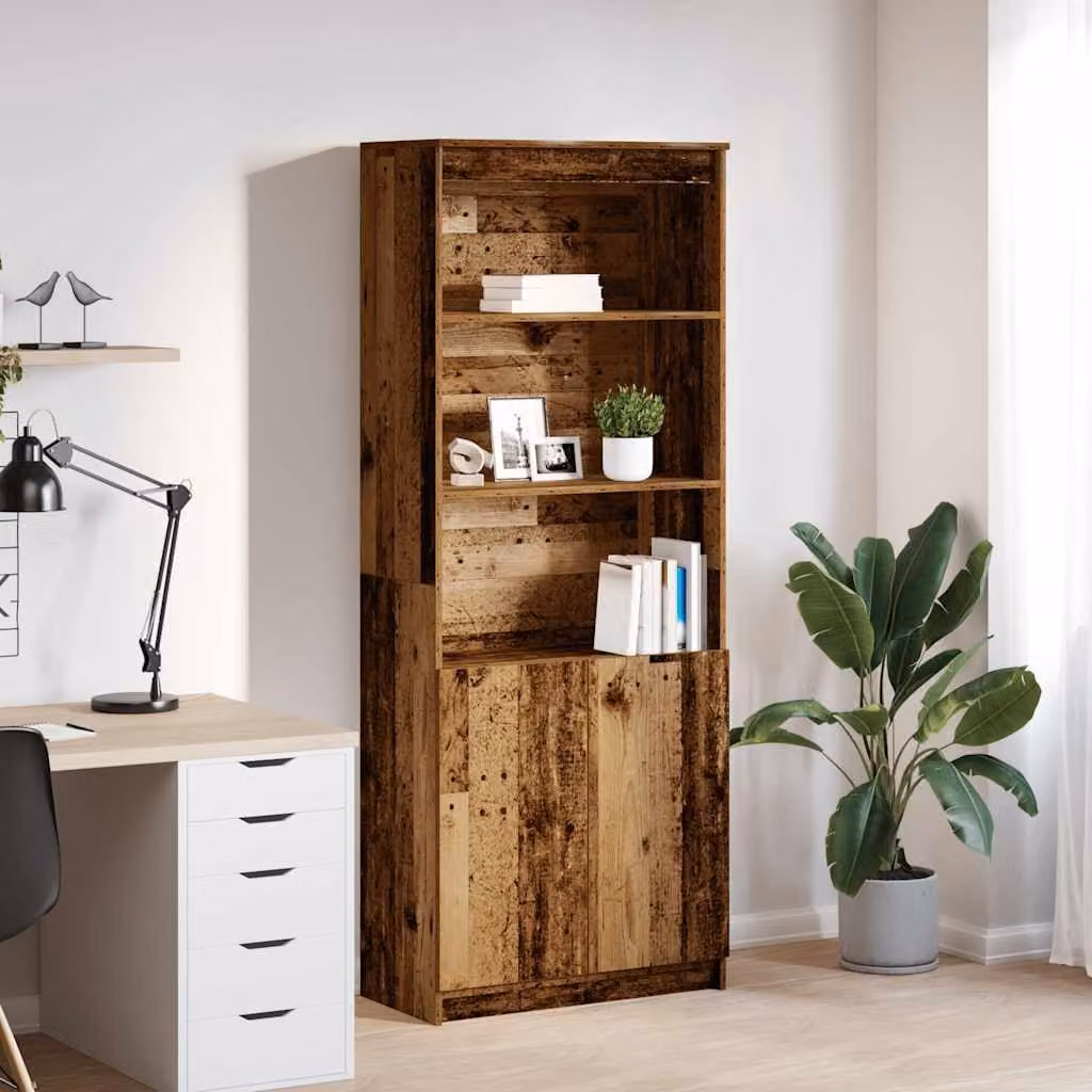 vidaXL Credenza in Legno Antico Marrone con Ante e Ripiani Interni, L/P/H: 70 x 35 x 180 cm