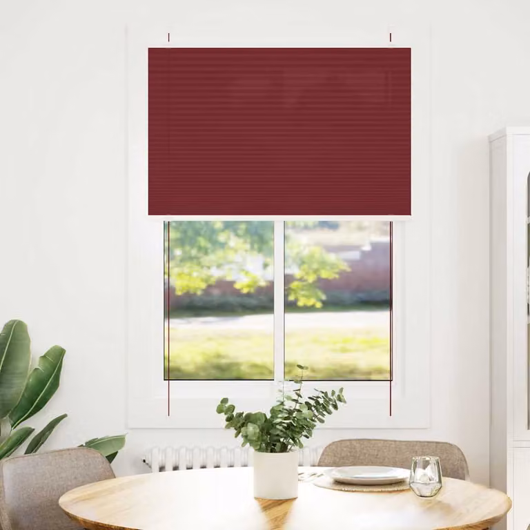 vidaXL Tenda Plissettata Rosso Bordeaux 85x150 cm Larghezza Tessuto