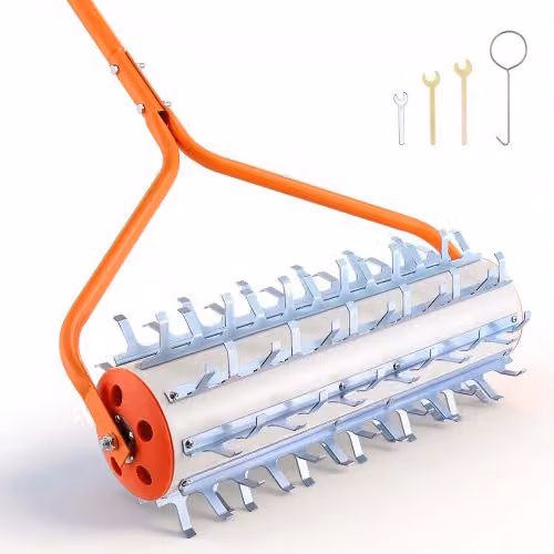 Rullo per rimozione di erbacce acquatiche VEVOR con 9 denti e manico da 3,66 m, arancione