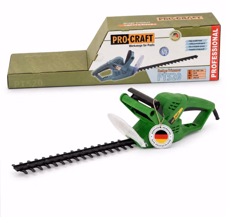 Tagliasiepi Procraft PT520 520 Watt Lunghezza di taglio 410 mm Spessore di taglio 20 mm