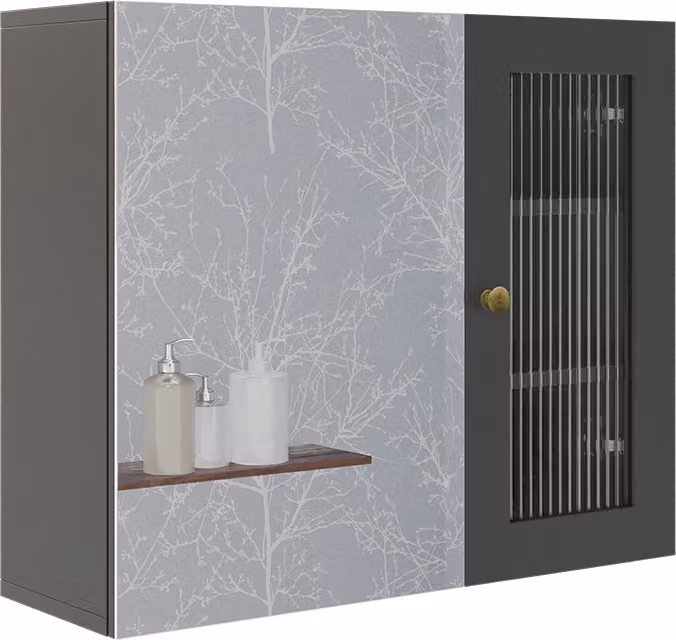 Mobile a specchio per il bagno Vicco Malte Grigio 60 x 50 cm con specchio, Model 54266