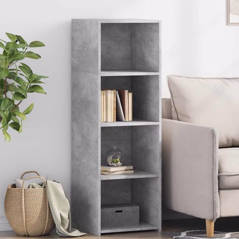Credenza moderna vidaXL in legno multistrato grigio cemento, L 40 cm x P 41 cm x H 124 cm