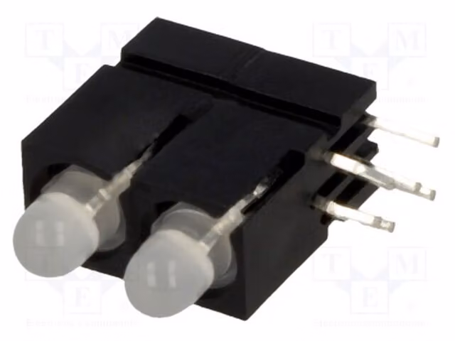 1 LED, 20mA, rosso/verde, angolo di visione 60°, 2814.2832. LED per indicatori. Numero di diodi: 2. Dimensioni: 3mm, alloggiamento incluso