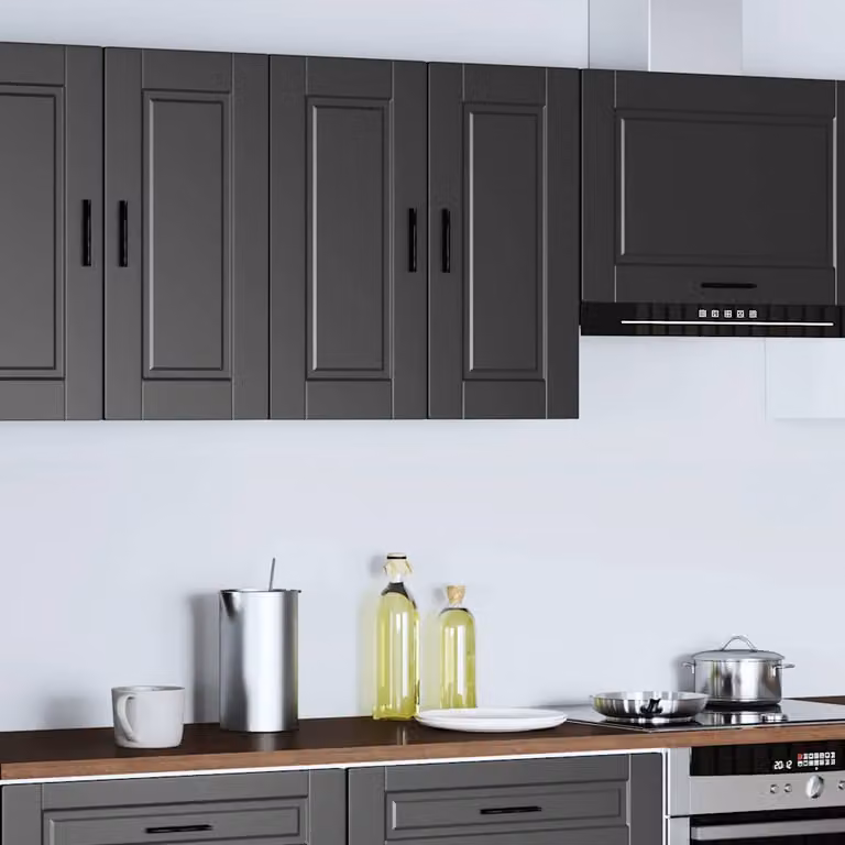 vidaXL Pensile da Cucina Porto Nero in Legno Multistrato