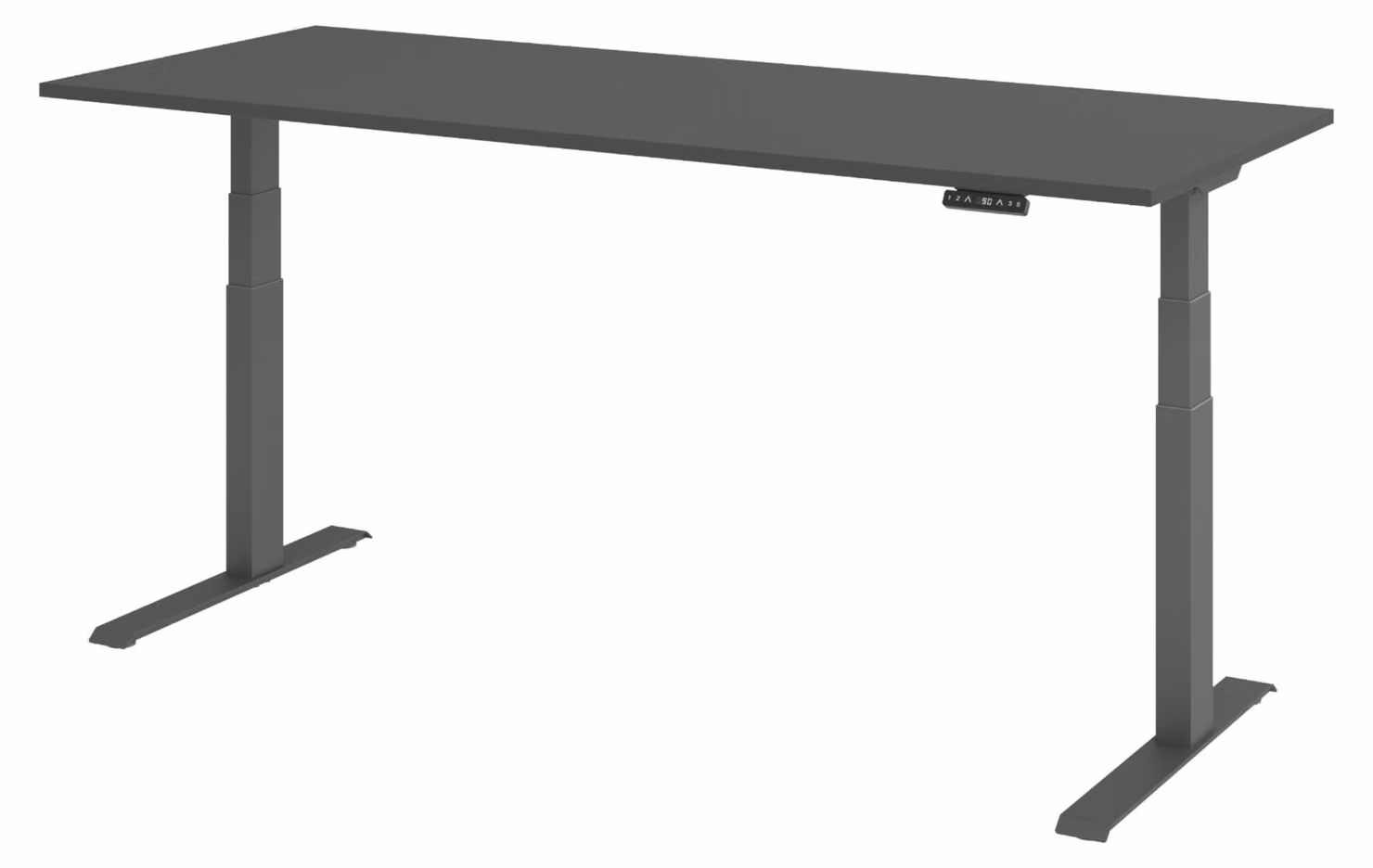 Scrivania elettrica bümö modello XDKB - Finitura: grafite, struttura: grafite, dimensioni: 200 x 80 cm