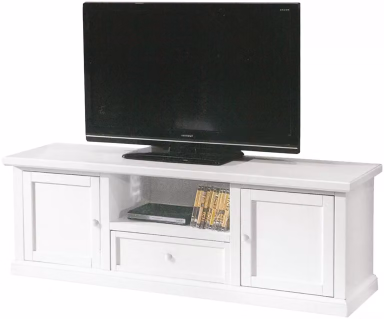 Porta TV in legno bianco stile arte povera Mobili2G L: 160 cm, P: 46 cm, H: 56 cm