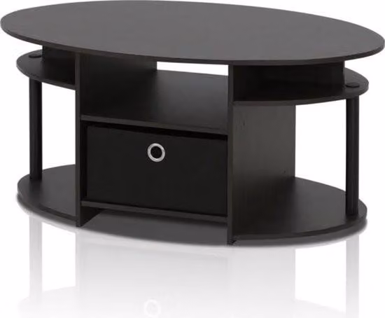 Tavolino ovale allungabile - Finitura moderna in noce - Design generoso