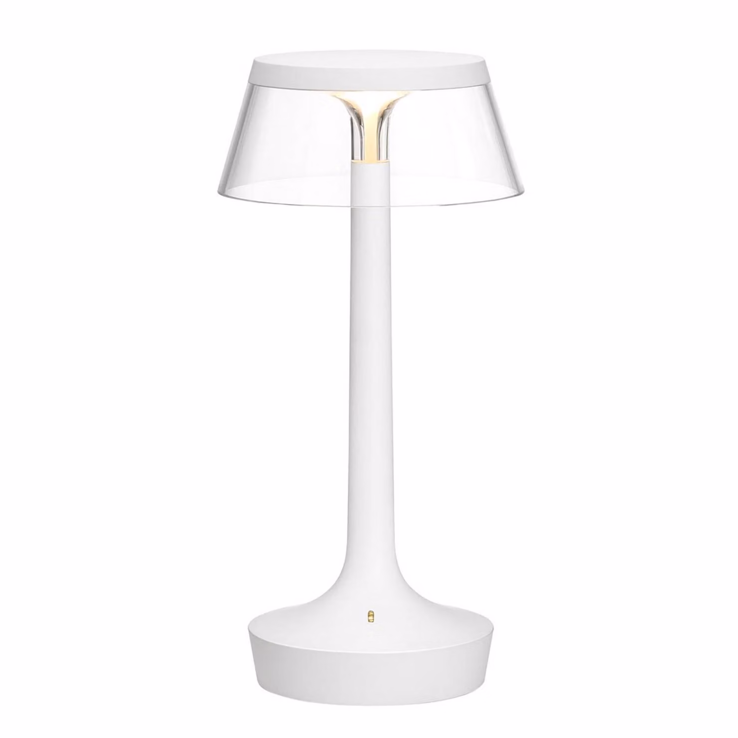 FLOS Lampada da tavolo di design Bon Jour unplugged, dimmerabile, Chiaro / Trasparente, Corridoio, Plastica, Design, Lampada da tavolo