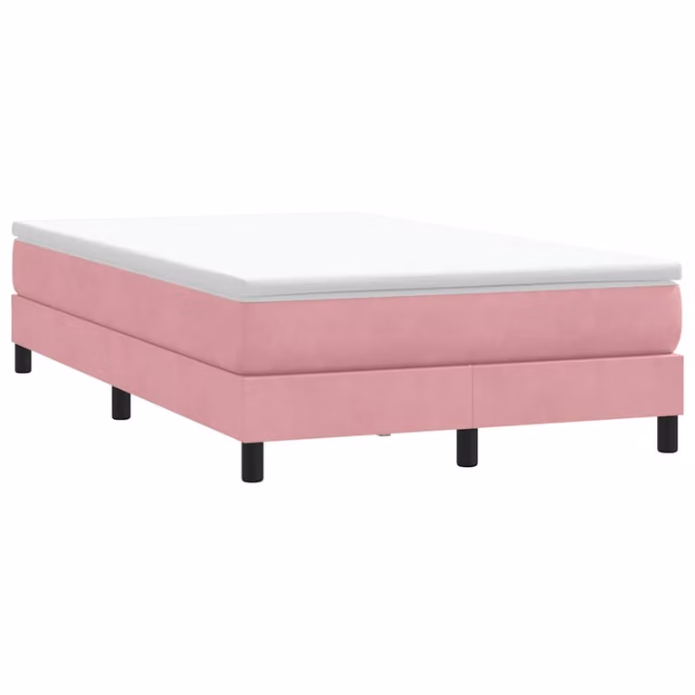 Giroletto a molle vidaXL in velluto rosa senza materasso L: 123 cm, P: 213 cm
