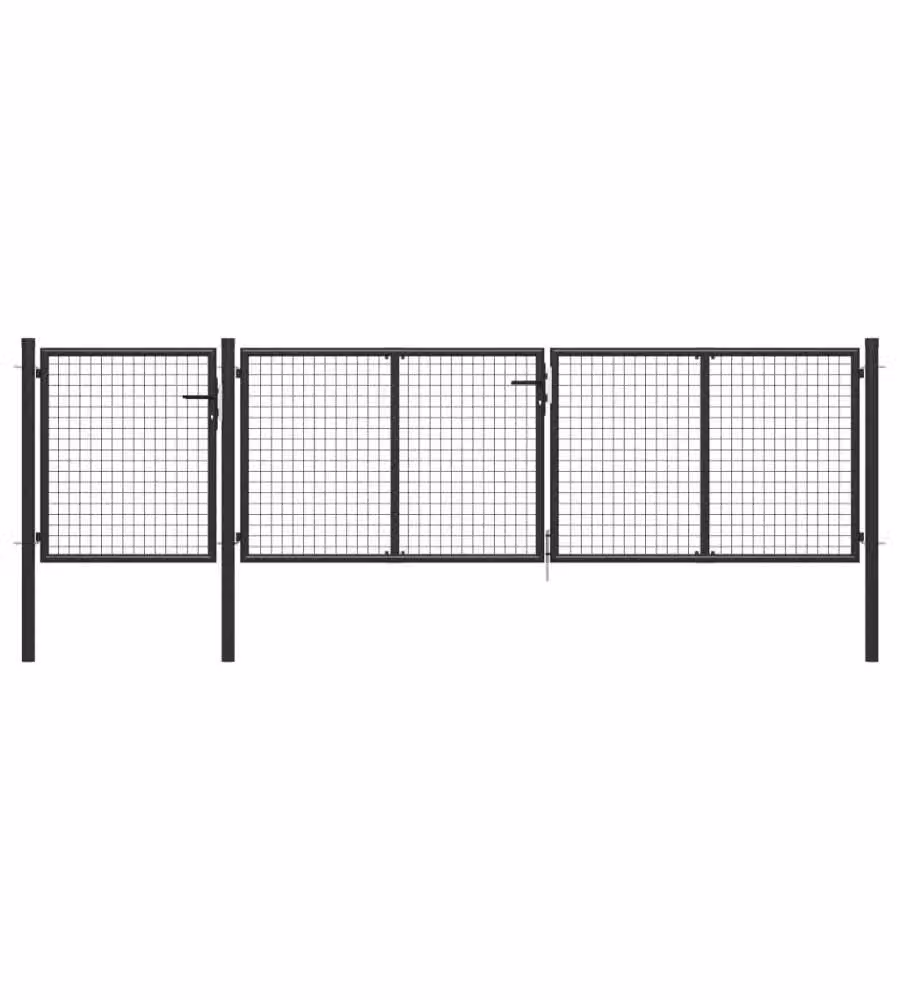 Cancello per Giardino in Acciaio 400x75 cm Antracite
