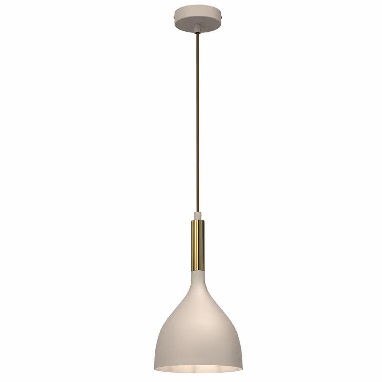 LUMINEX lampada illuminazione lampada a sospensione Noak beige oro 1xE27