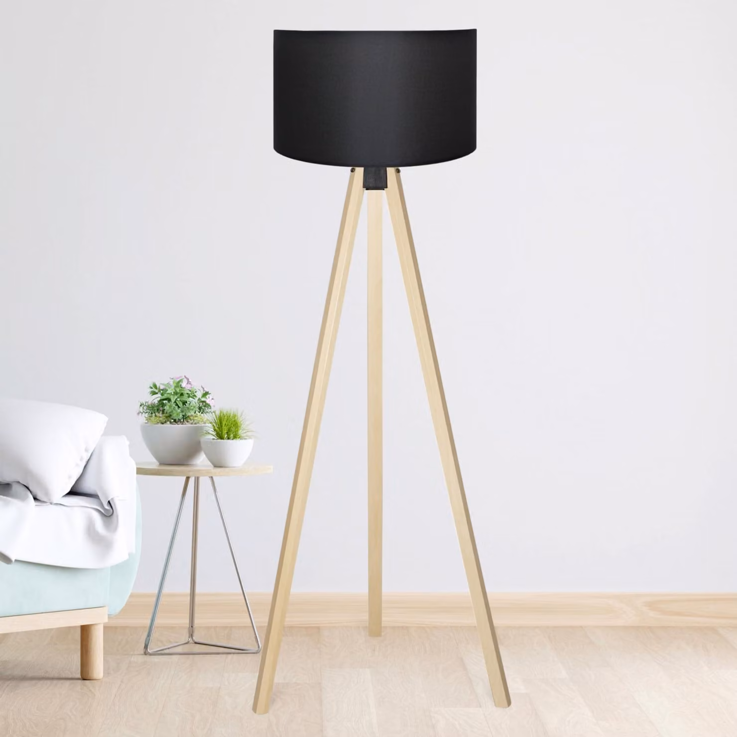Lampada da terra 'Newport' 1 x E27 nero