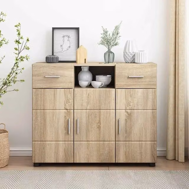 Credenza Buffet da cucina moderna vidaXL in legno rovere, L 88,5 x P 30,5 x H 73 cm