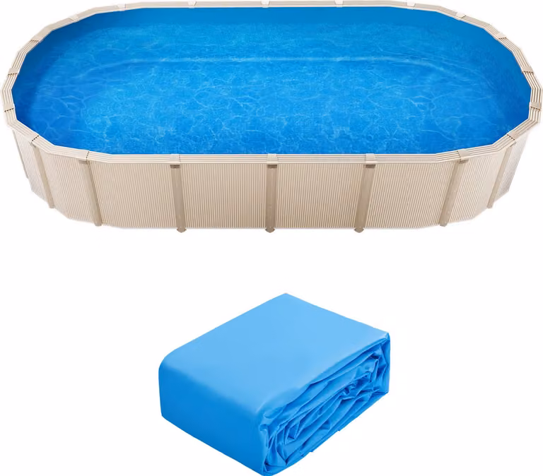 SucceBuy 24 x 12,3 piedi di liner ovale per piscine sovrapposte - altezza parete 52 pollici per piscine fuori terra