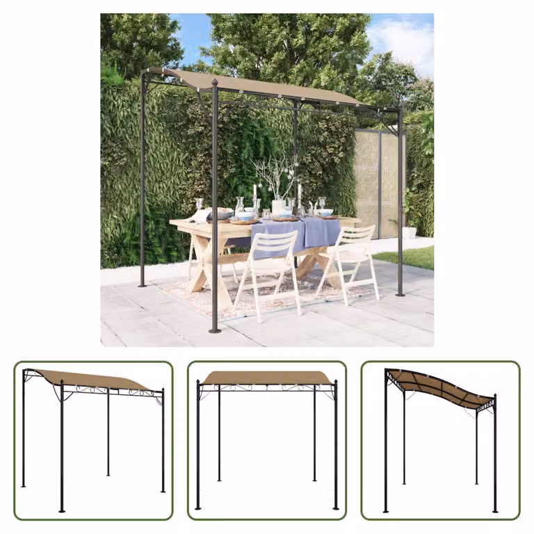 The Living Store Tenda da sole Taupe 2x2,3 m 180 g/m² tessuto e acciaio