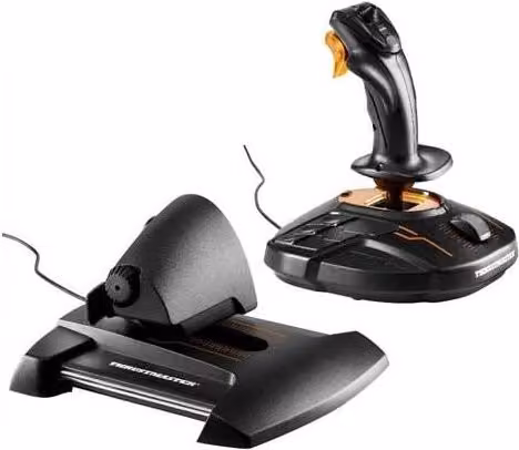 Joystick Thrustmaster T.16000M FCS Flight Pack per simulazione di volo su PC, Nero e Arancione – 2