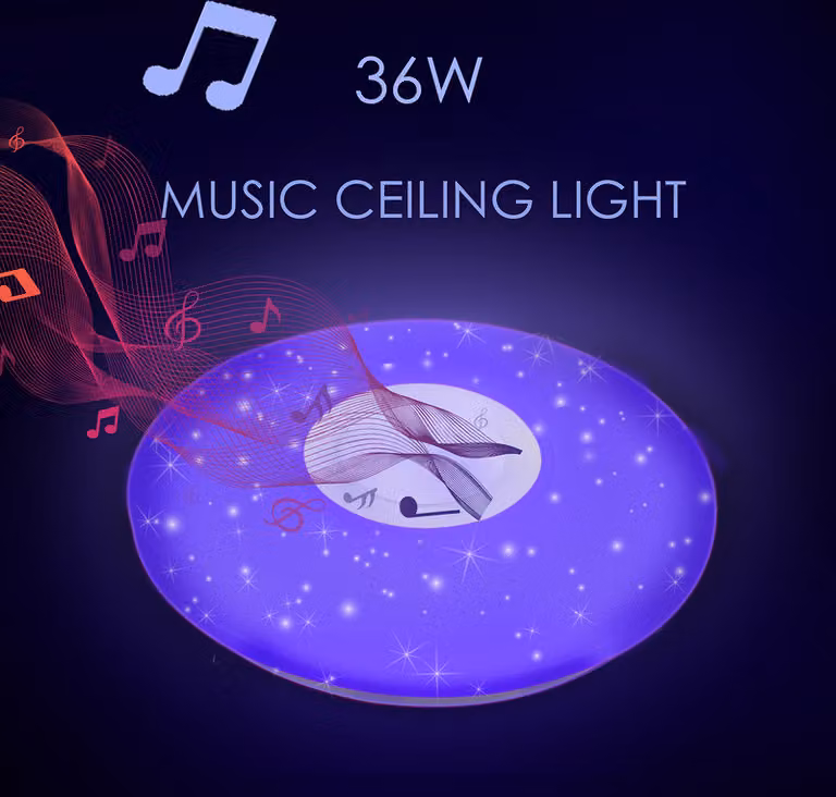 Plafoniera Jopassy 36W LED con effetto cielo stellato per la camera da letto, musica Bluetooth in soggiorno