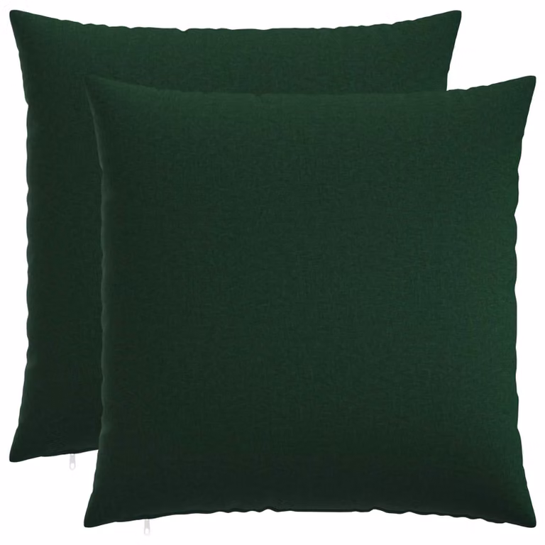 Set di 2 cuscini quadrati vidaXL HEERLEN in tessuto verde, lavabili e con rivestimento rimovibile, 65 x 65 cm