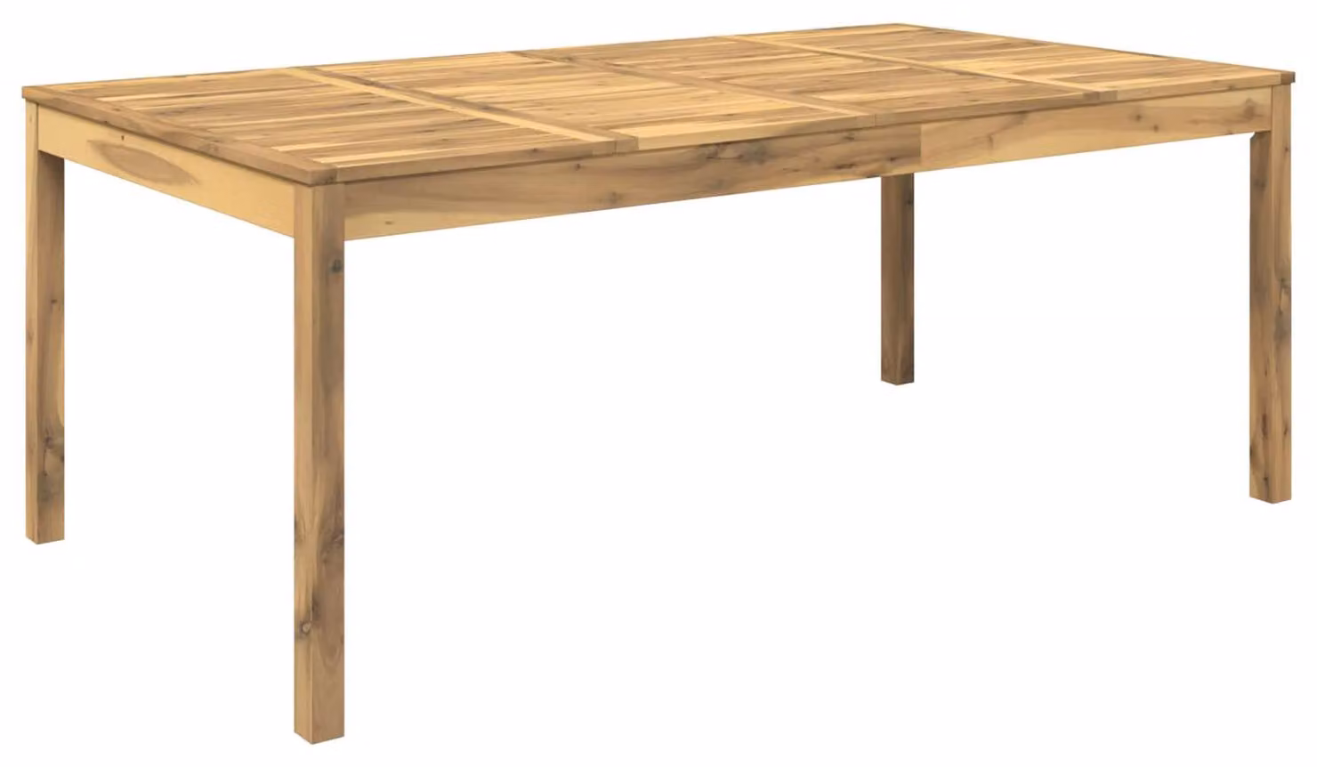 Tavolo da giardino bianco, dimensioni 196 x 100,5 x 75 cm, in legno massello di acacia